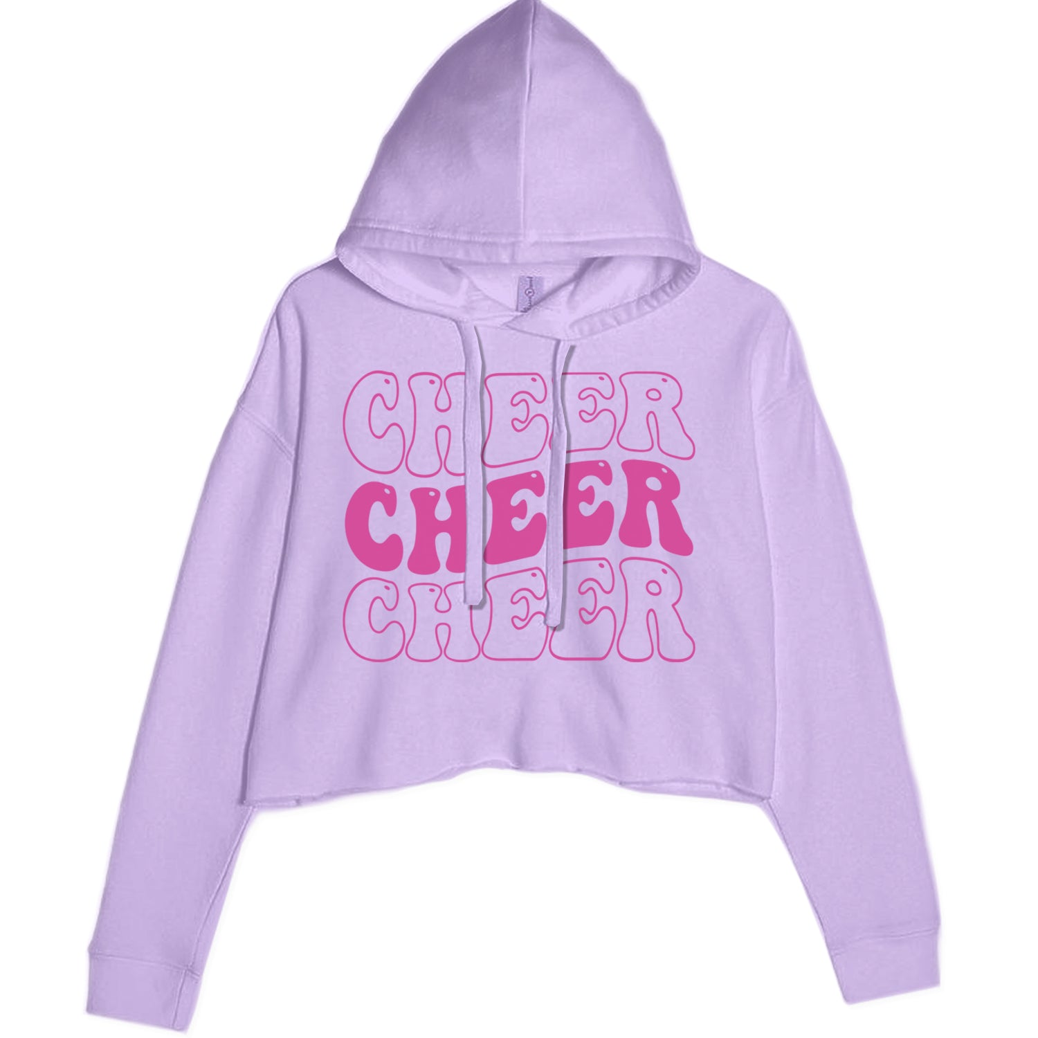 Cheer Cheer Cheer Cropped Hoodie Sweatshirt Lavender