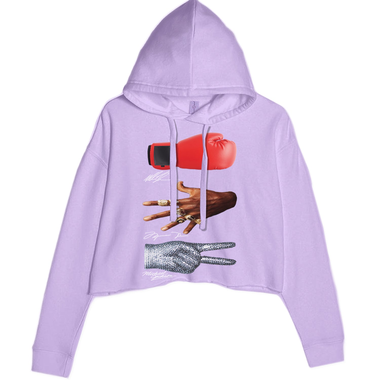 Tyson Jordan Jackson Iconic Michaels Cropped Hoodie Sweatshirt Lavender