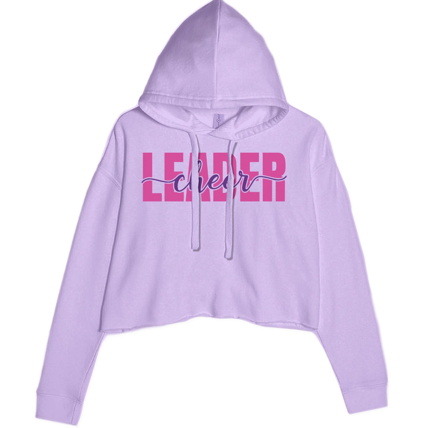 Cheerleader Script Style Cropped Hoodie Sweatshirt Lavender