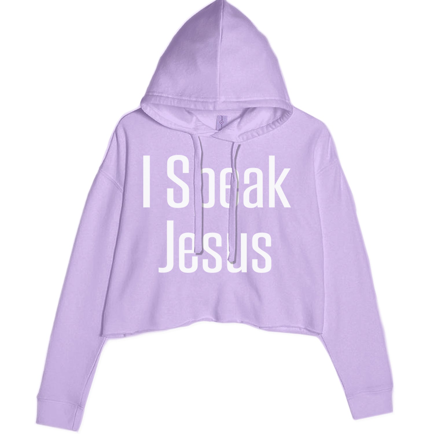 I Speak Jesus Embrace Your Faith Cropped Hoodie Sweatshirt Lavender