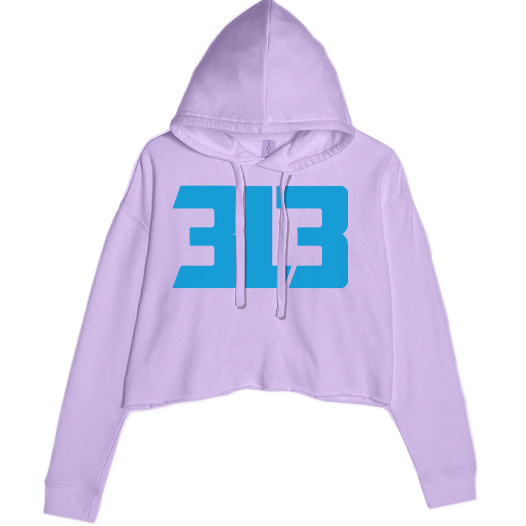 3L3 From The 313 Detroit Football Cropped Hoodie Sweatshirt Lavender