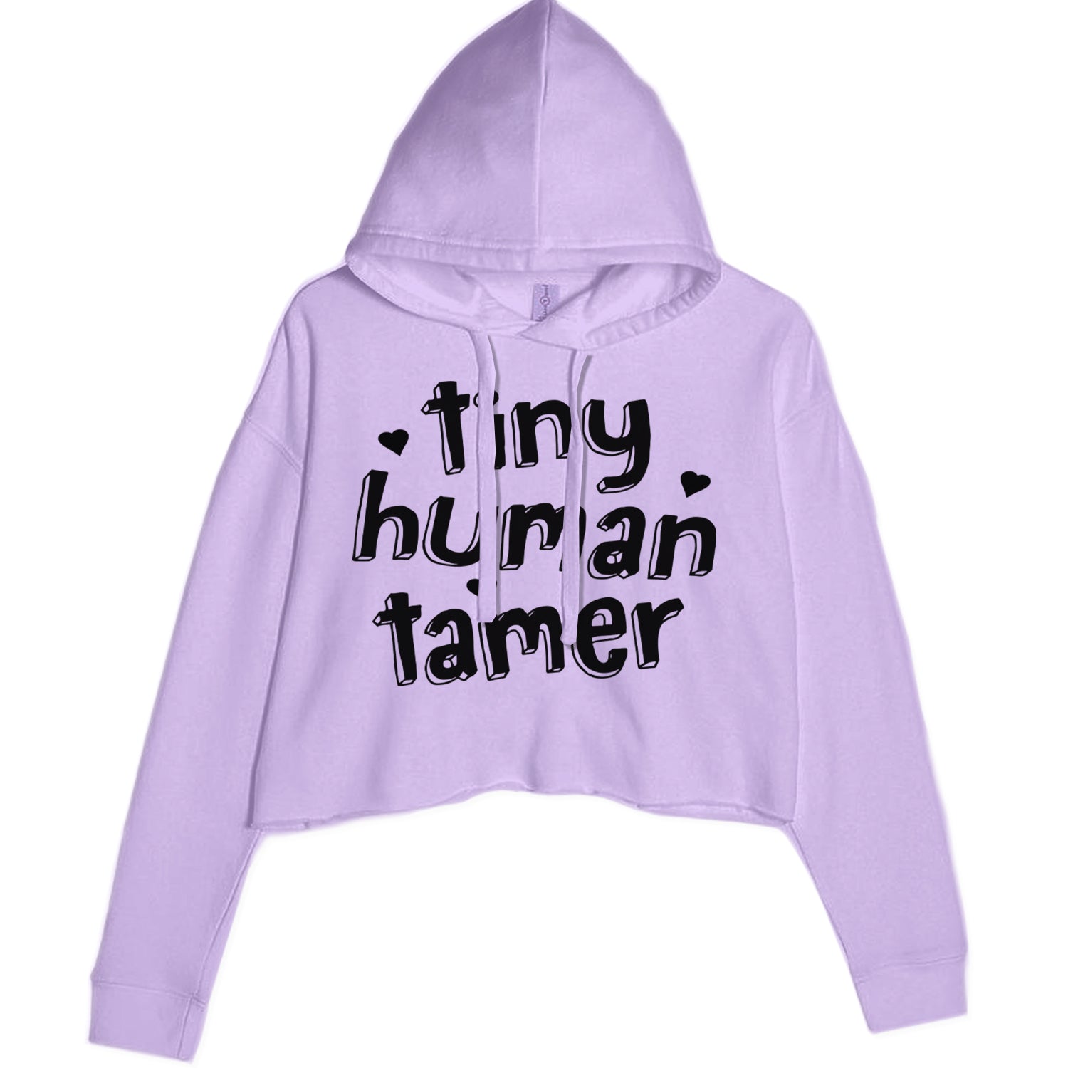 Tiny Human Tamer Teacher Cropped Hoodie Sweatshirt Lavender