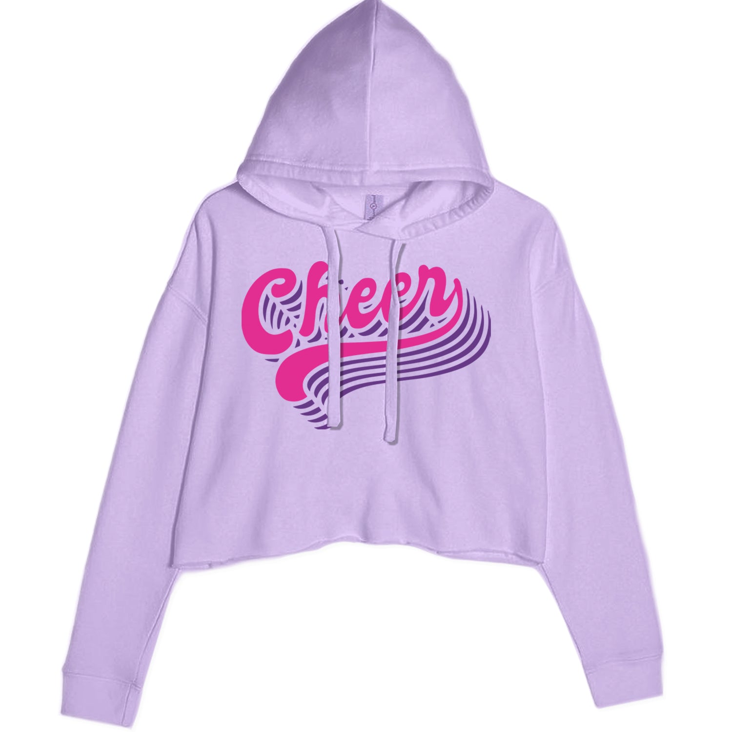 Cheer Pride Cropped Hoodie Sweatshirt Lavender