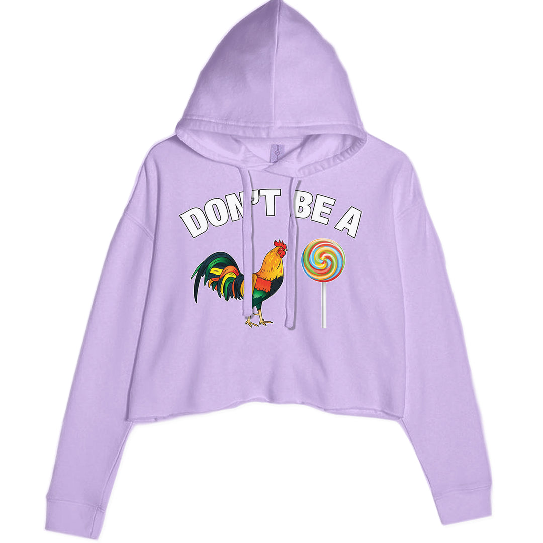 Don't Be A C-ck Sucker Funny Sarcastic Cropped Hoodie Sweatshirt Lavender