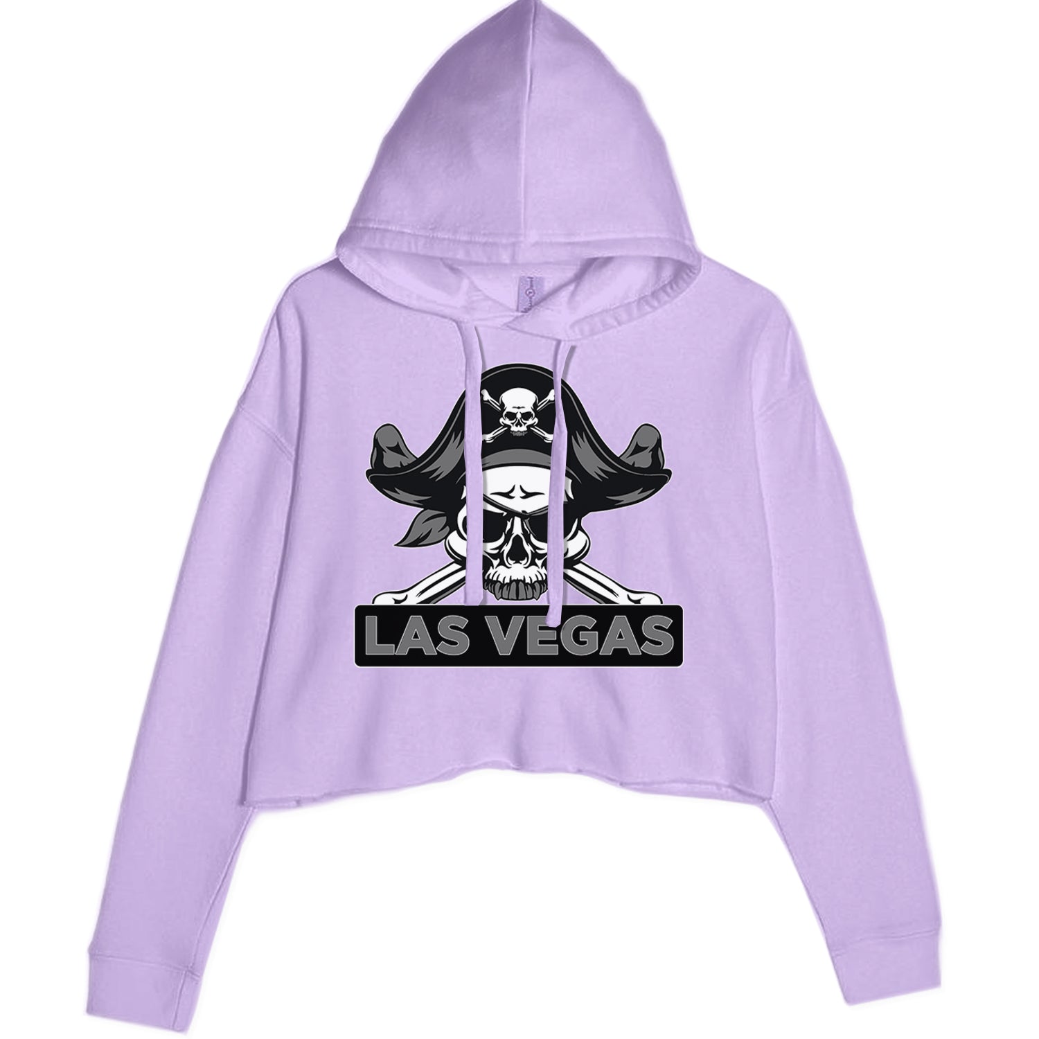 Raider Skull Straight Outta Las Vegas Cropped Hoodie Sweatshirt Lavender