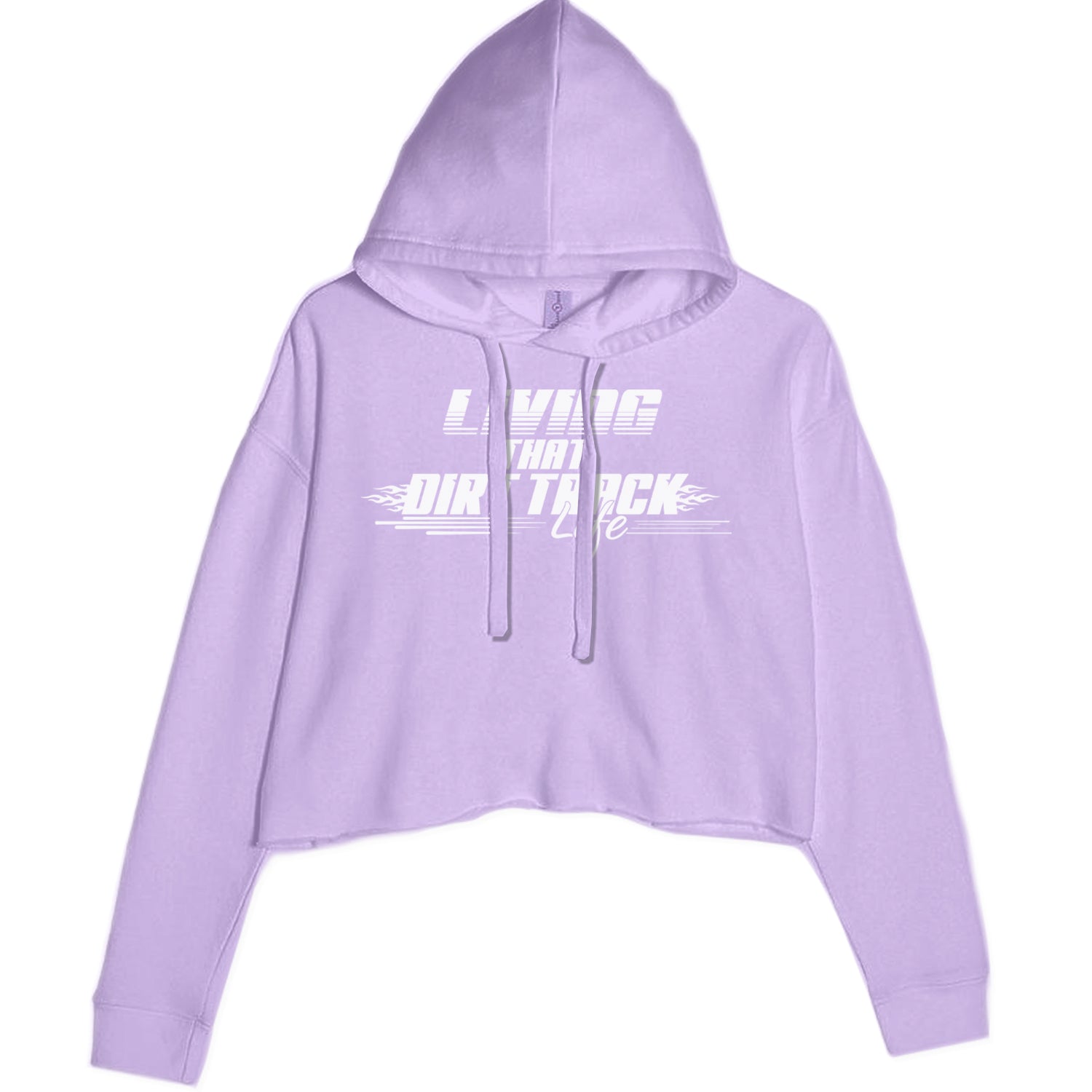 Living That Dirt Track Life Cropped Hoodie Sweatshirt Lavender