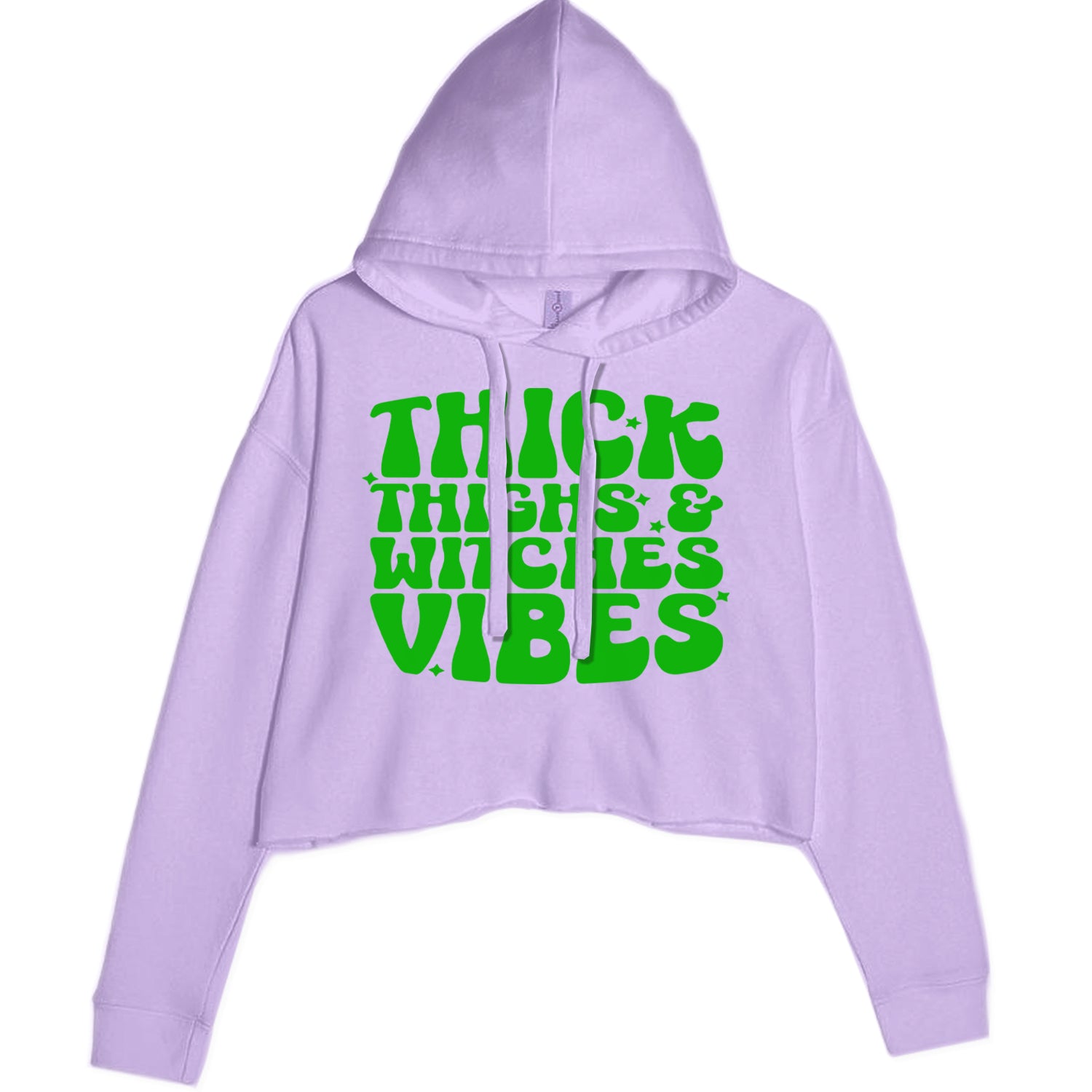 Thick Thighs And Witches Vibes Cropped Hoodie Sweatshirt Lavender