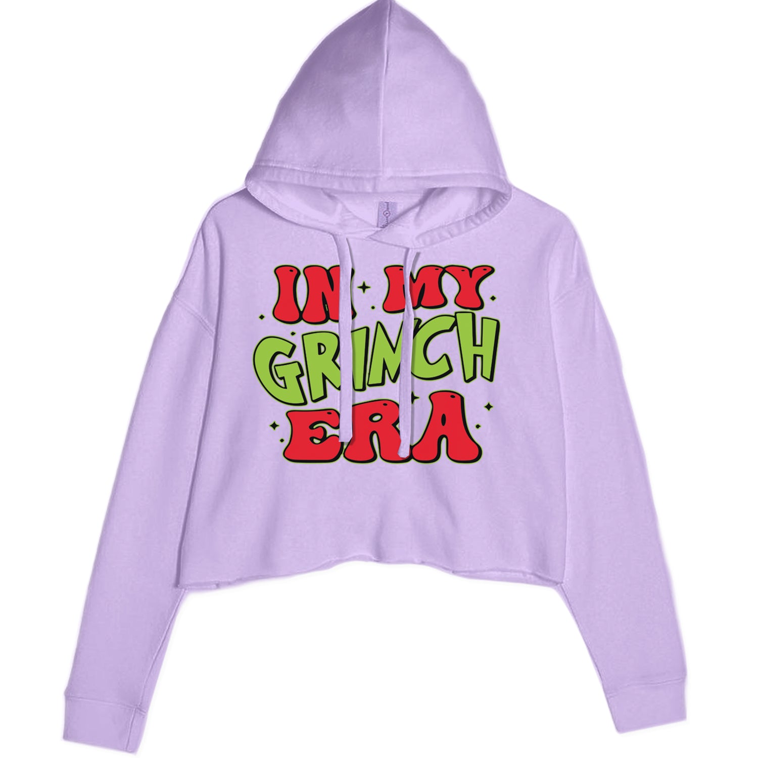 In My Gr-nch Era Jolly Merry Christmas Cropped Hoodie Sweatshirt Lavender