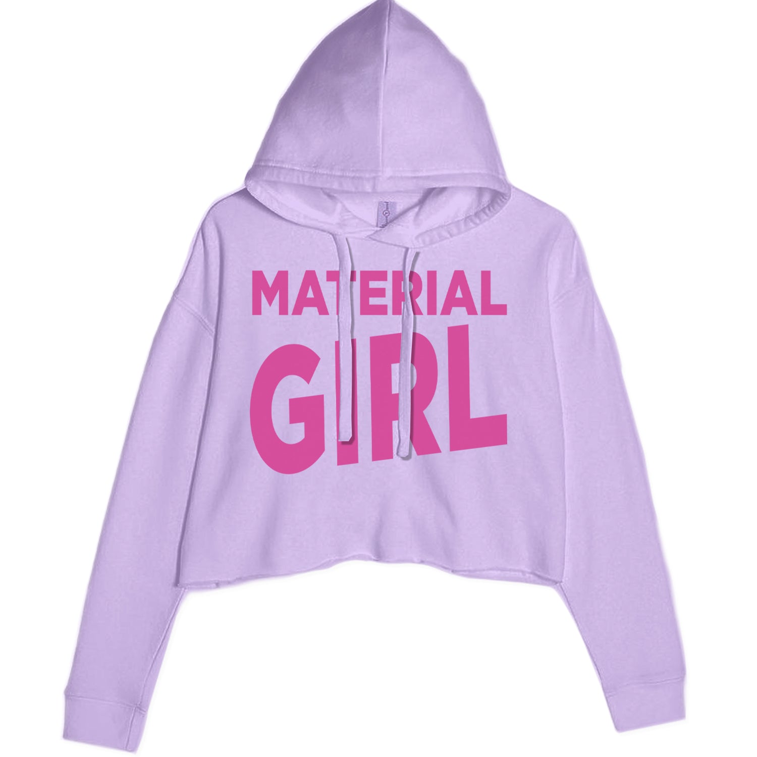 Material Girl 80's Retro Celebration Cropped Hoodie Sweatshirt Lavender