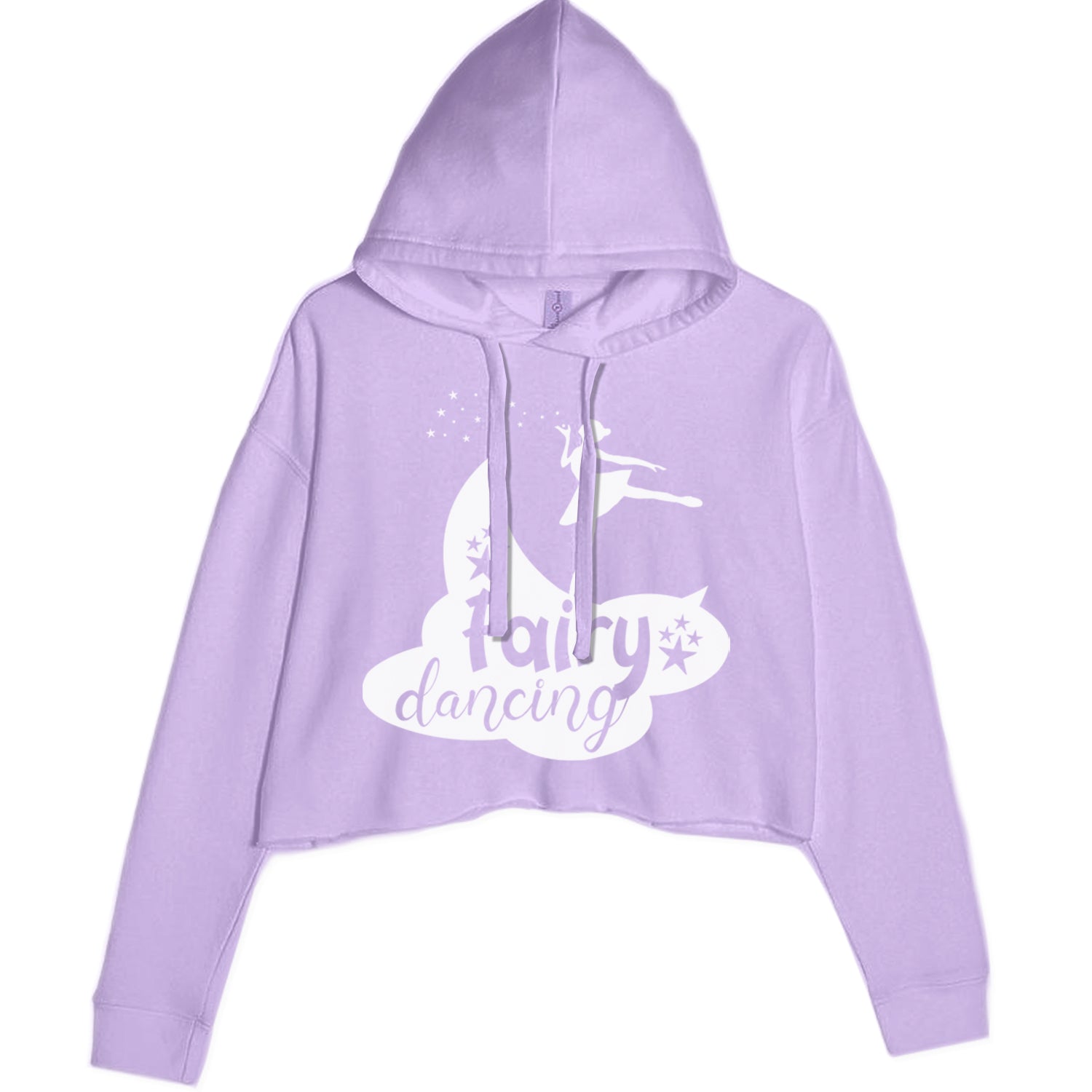 Fairy Dancing Cropped Hoodie Sweatshirt Lavender