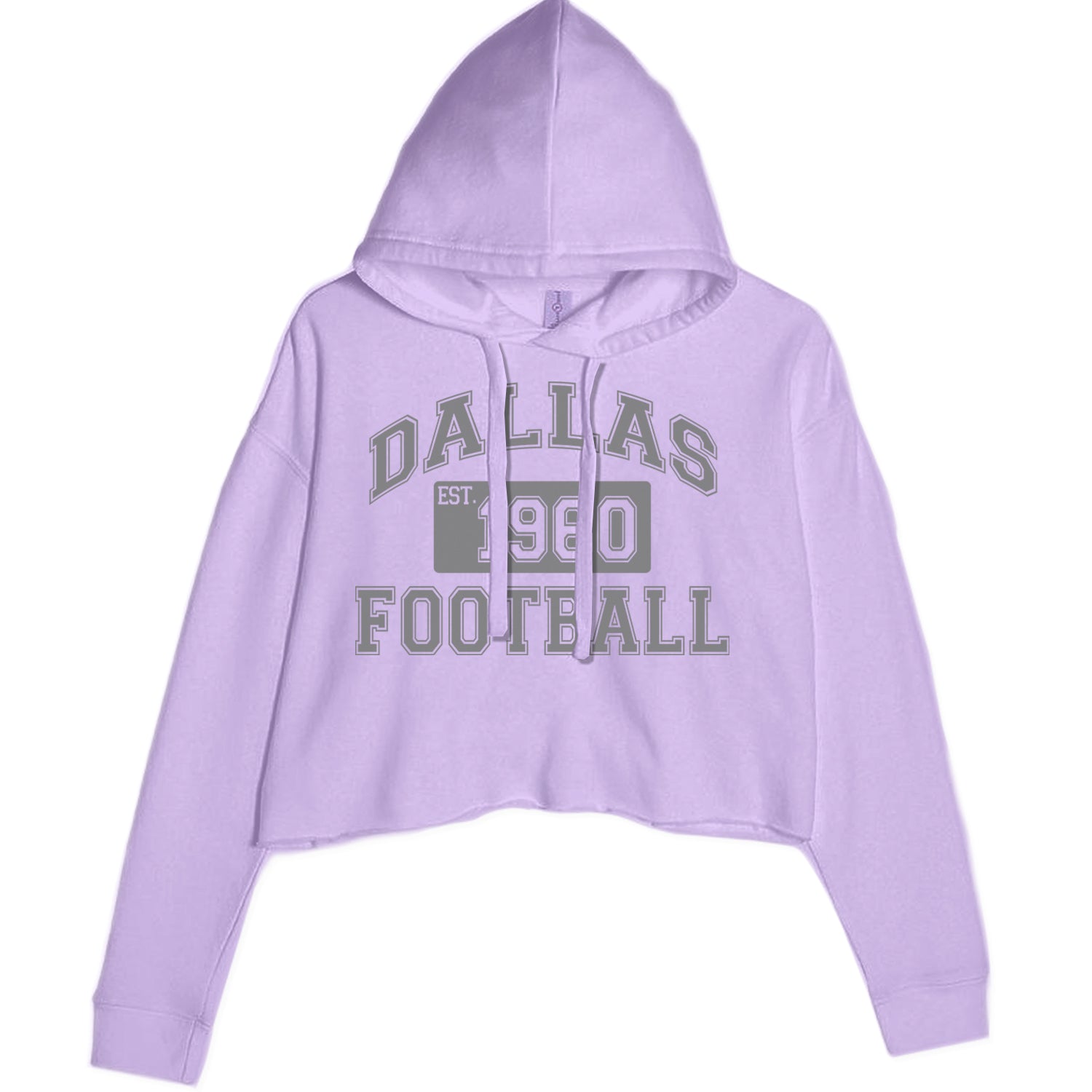 Dallas Football Established 1960 Cropped Hoodie Sweatshirt Lavender