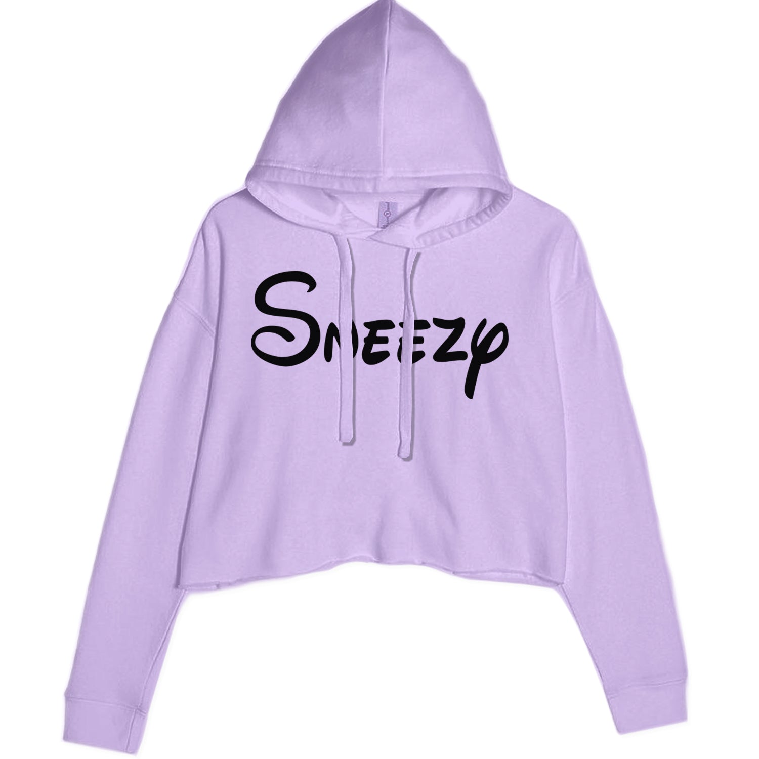 Sneezy - 7 Dwarfs Costume Cropped Hoodie Sweatshirt Lavender