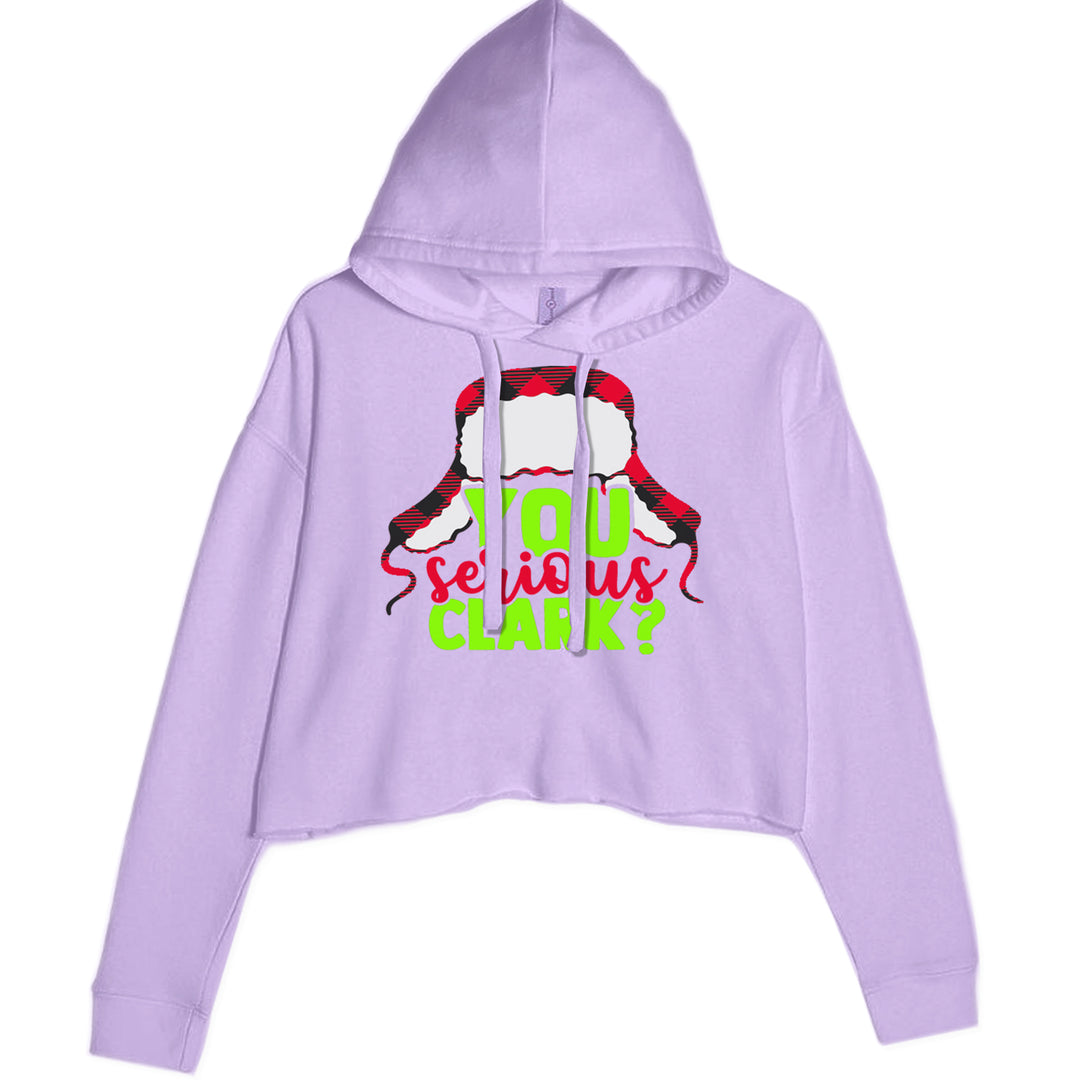 You Serious Clark? Griswold Cropped Hoodie Sweatshirt Lavender