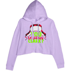 You Serious Clark? Griswold Cropped Hoodie Sweatshirt Lavender