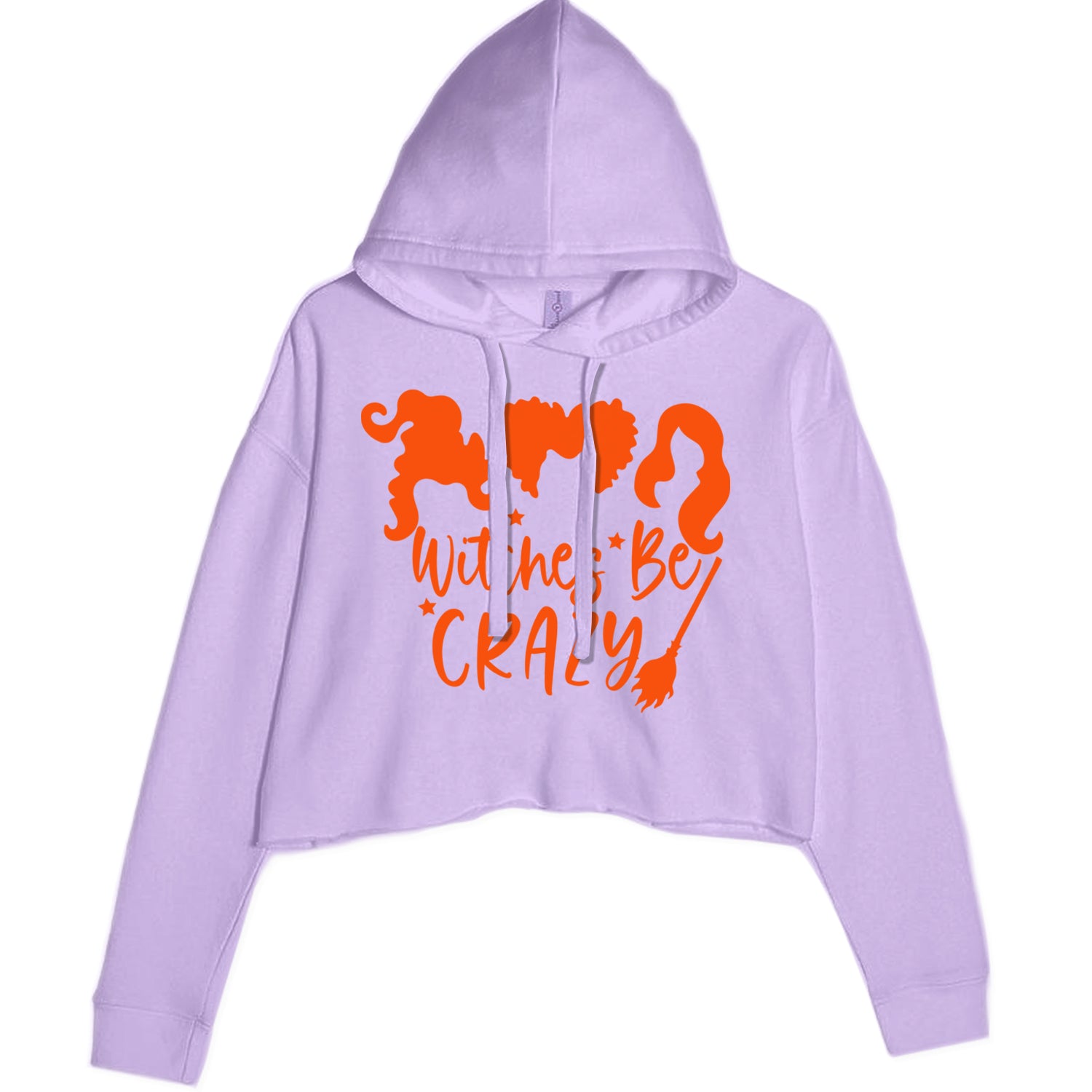 Witches Be Crazy Hocus Pocus Cropped Hoodie Sweatshirt Lavender