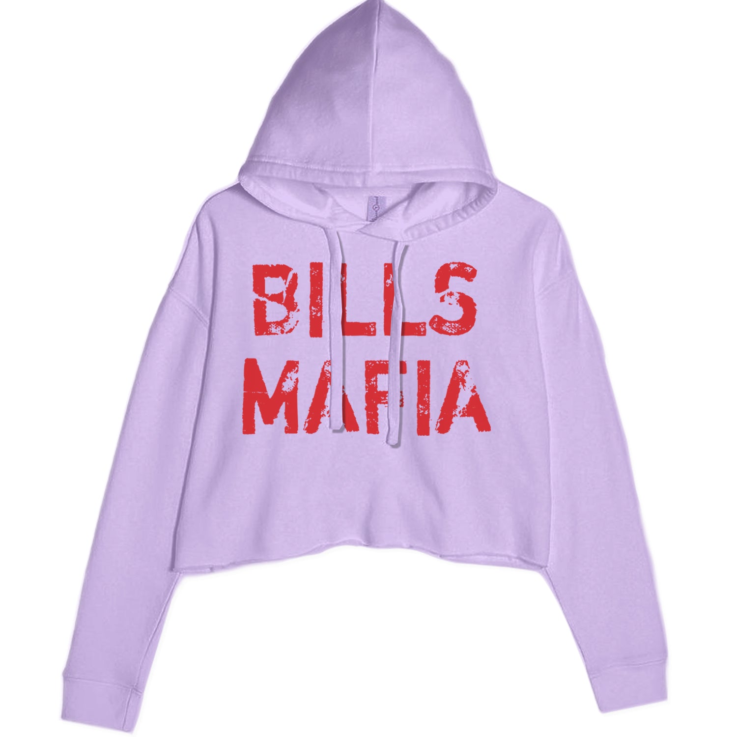 Distressed Bills Mafia Football Cropped Hoodie Sweatshirt Lavender