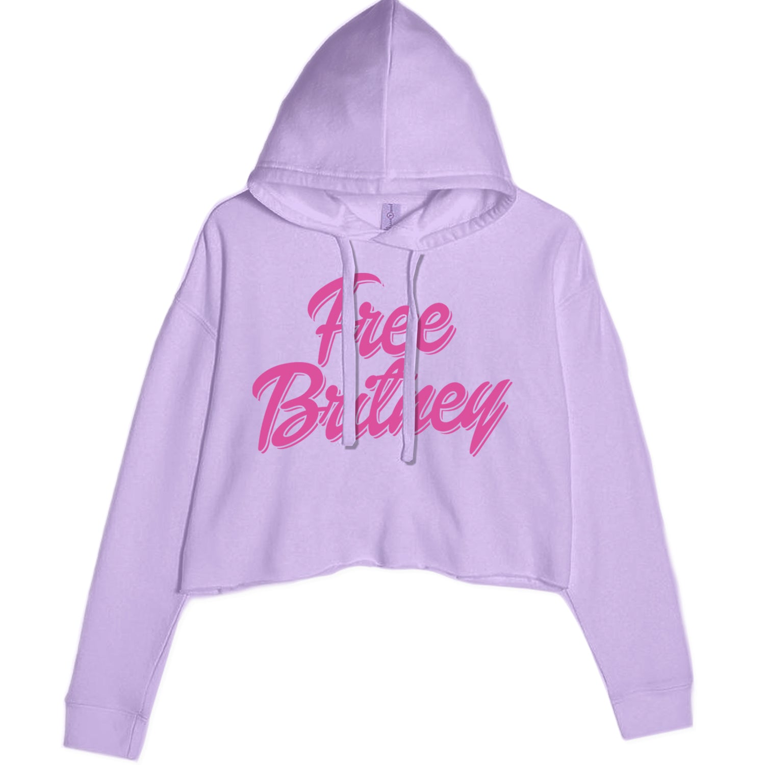 Pink Free Britney Cropped Hoodie Sweatshirt Lavender