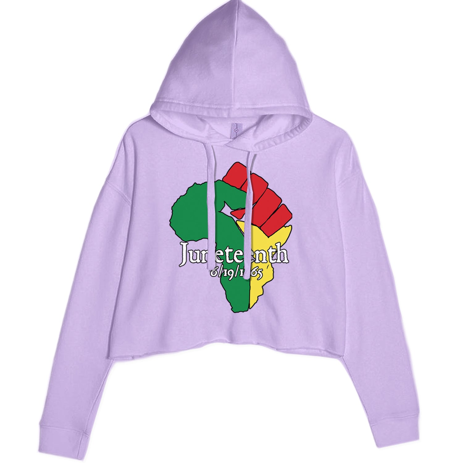 Juneteenth Raised Fist Africa Celebrate Emancipation Day Cropped Hoodie Sweatshirt Lavender