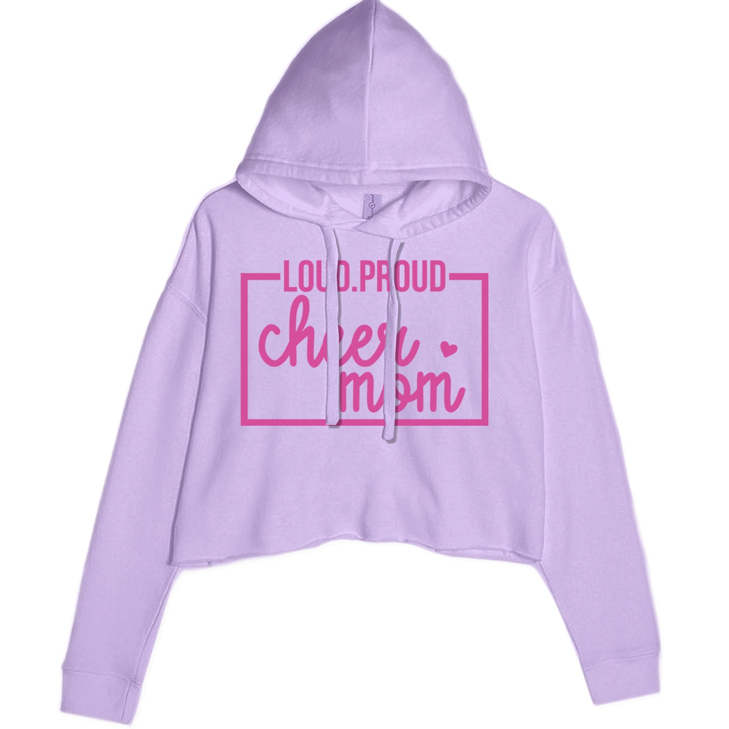 Loud Proud Cheerleader Mom Cropped Hoodie Sweatshirt Lavender