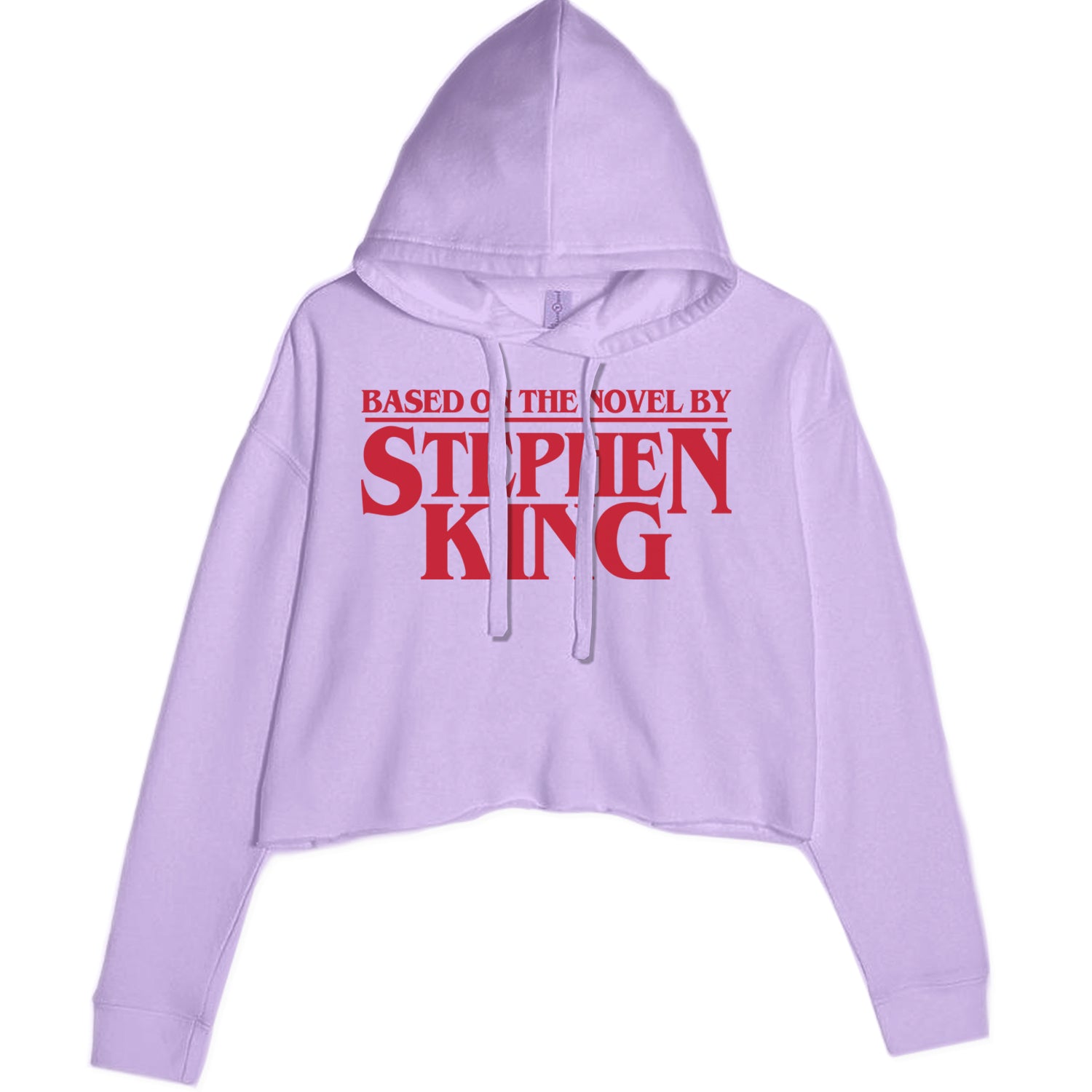 Based On The Novel By Stephen King Cropped Hoodie Sweatshirt Lavender