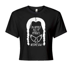 In  A World Full Of Mondays, Be A Wednesday Cropped T-Shirt Black