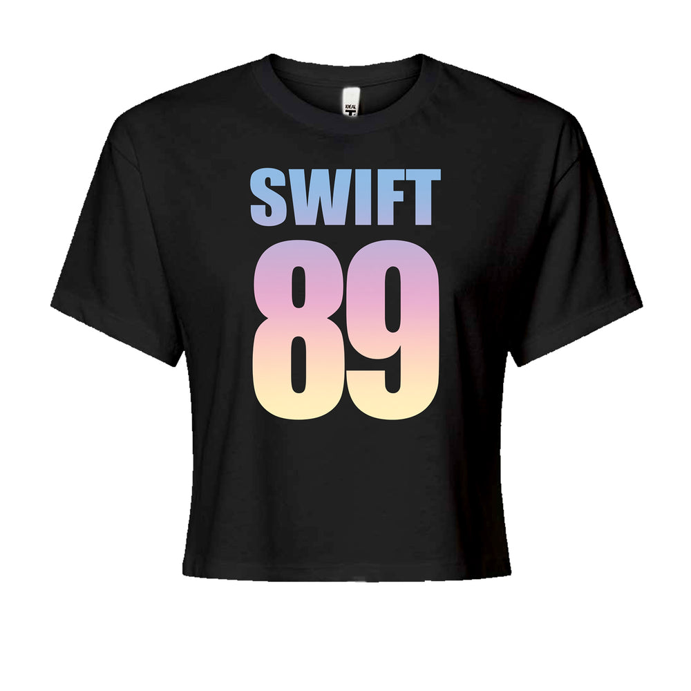 Swift 89 graphic on Women's Boxy Crop T-Shirt in Black