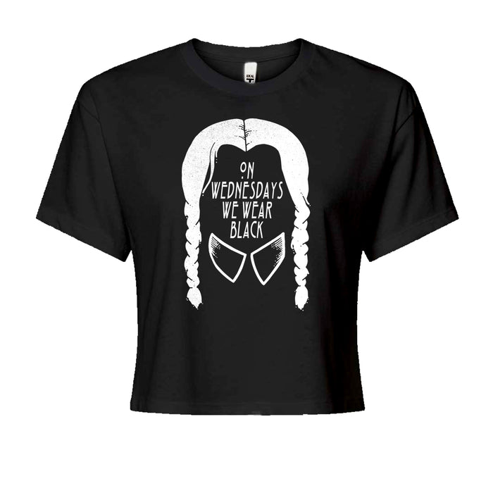 On Wednesdays, We Wear Black Cropped T-Shirt