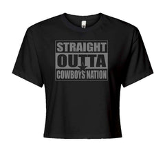 Straight Outta Cowboys Nation   Cropped T-Shirt Black
