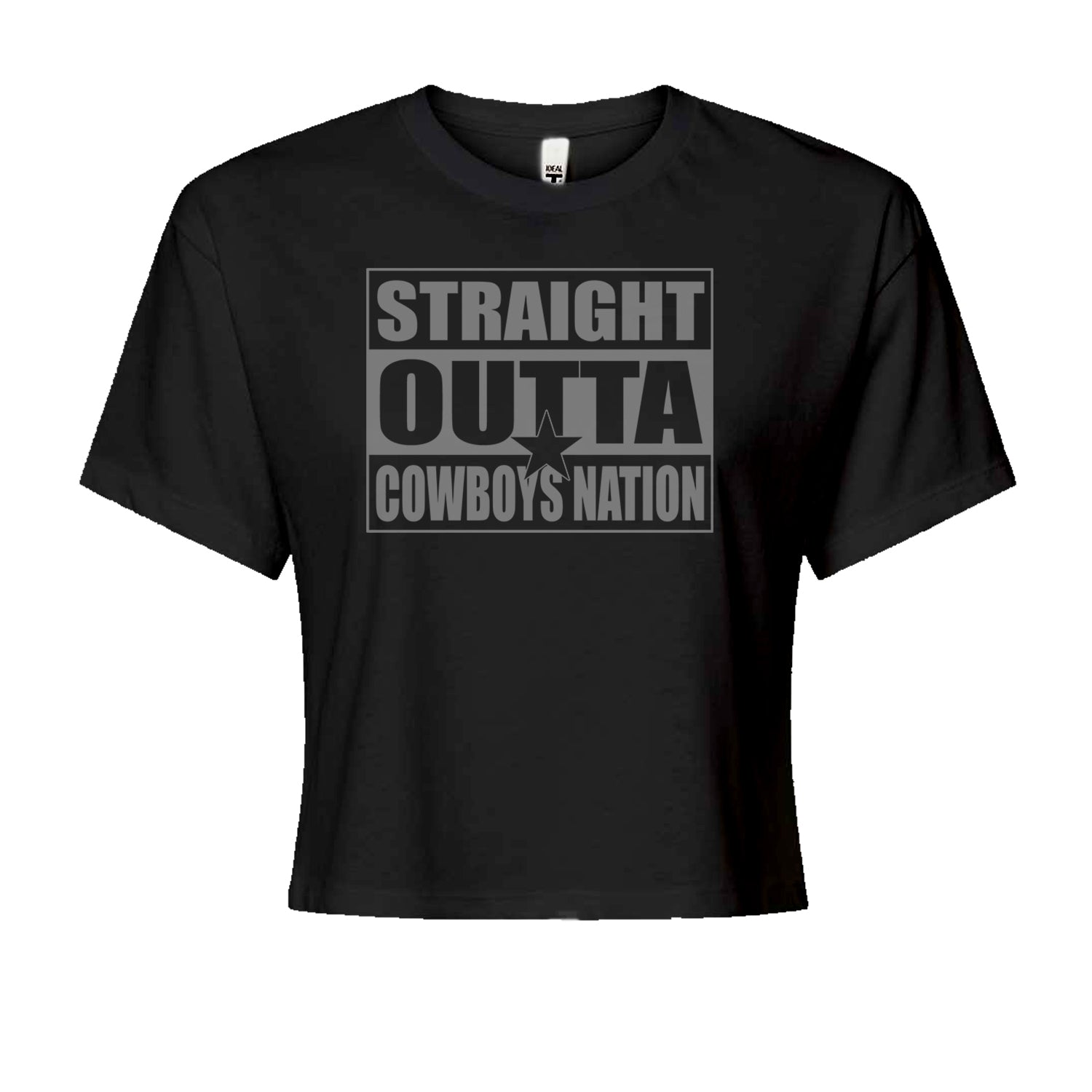 Straight Outta Cowboys Nation   Cropped T-Shirt Black