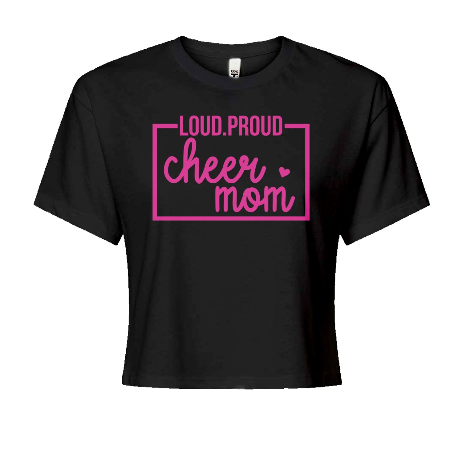 Loud Proud Cheerleader Mom Cropped T-Shirt Black