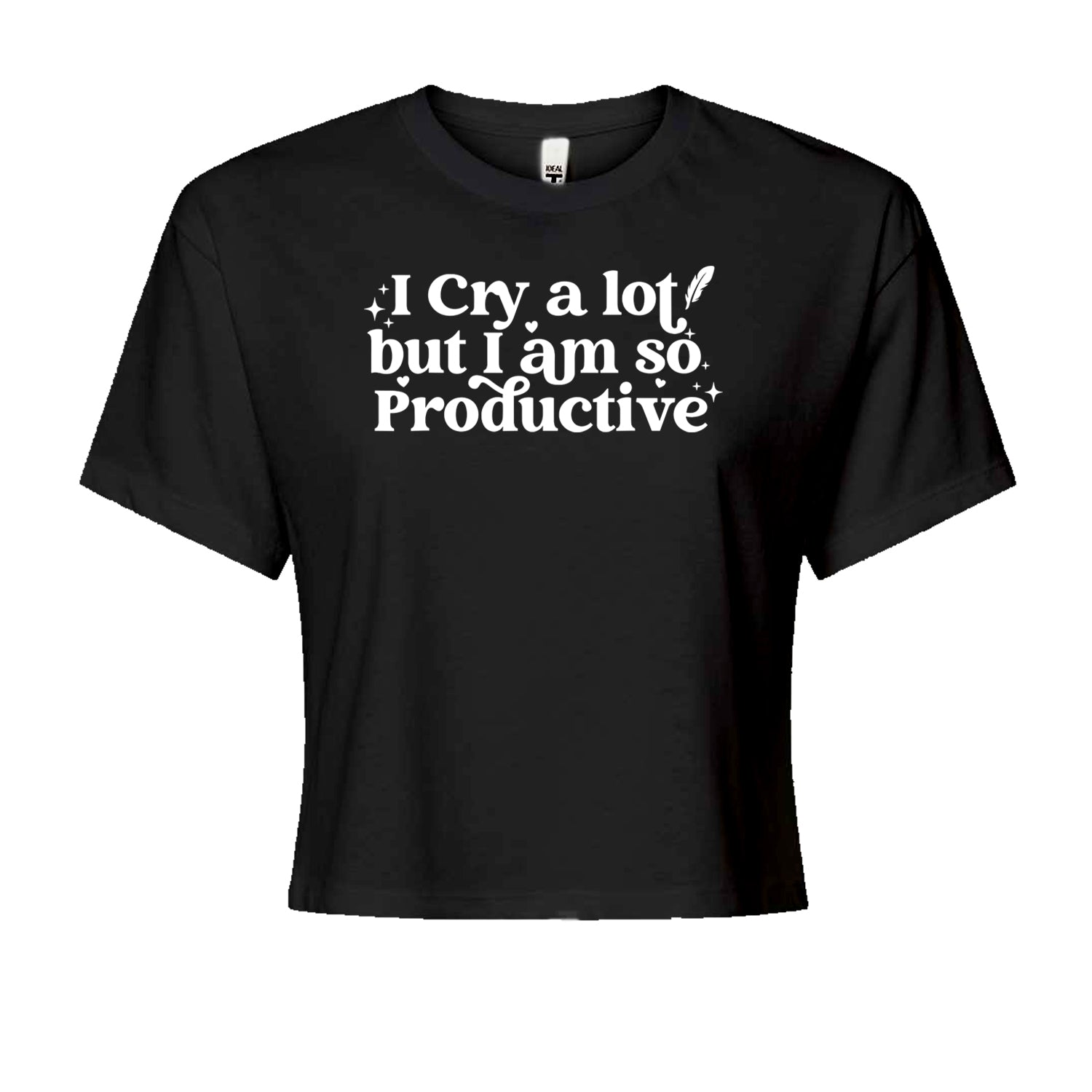 I Cry A Lot But I am So Productive TTPD Cropped T-Shirt Black