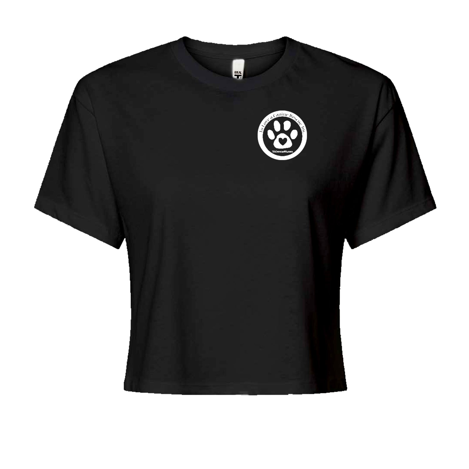 TLC To Love a Canine Dog Rescue White Cropped T-Shirt