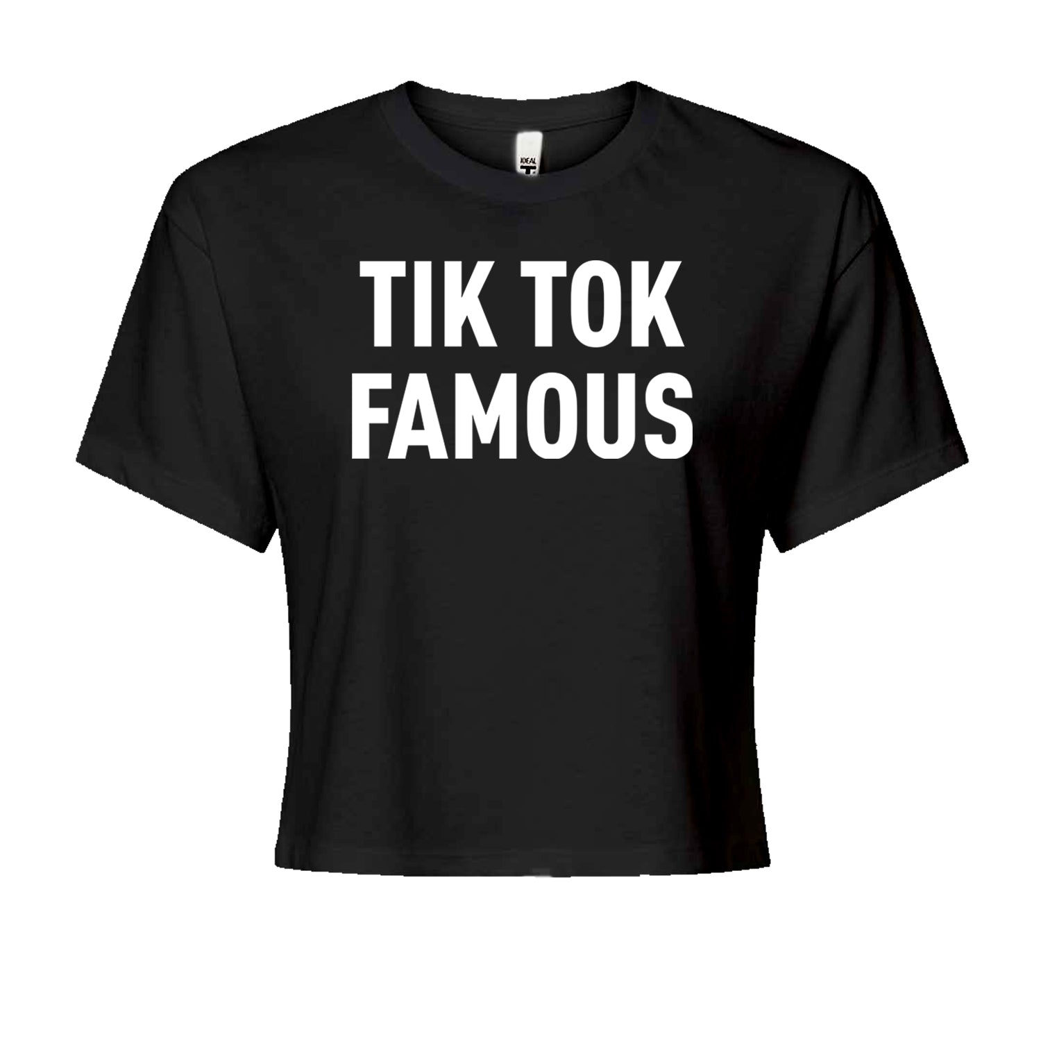 TikTok Famous Influencer Promoter Cropped T-Shirt Black