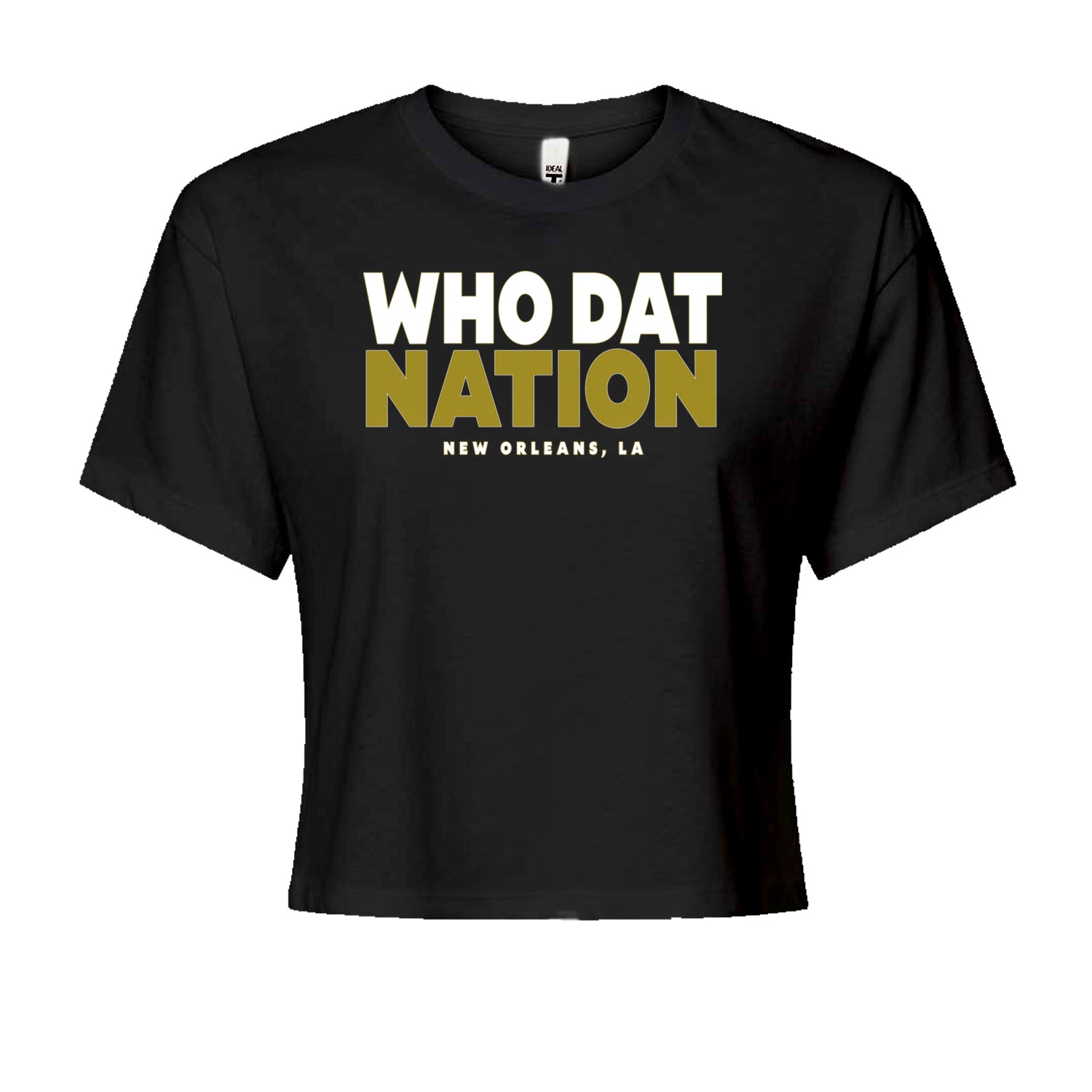 New Orleans Who Dat Nation Cropped T-Shirt Black