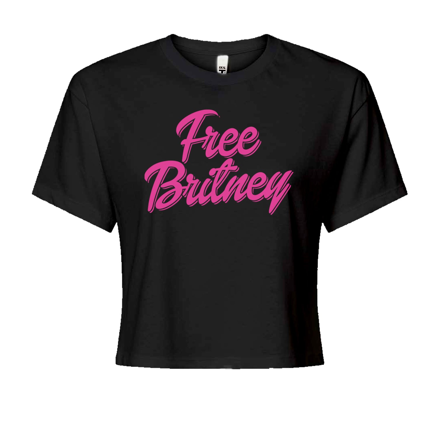 Pink Free Britney Cropped T-Shirt Black