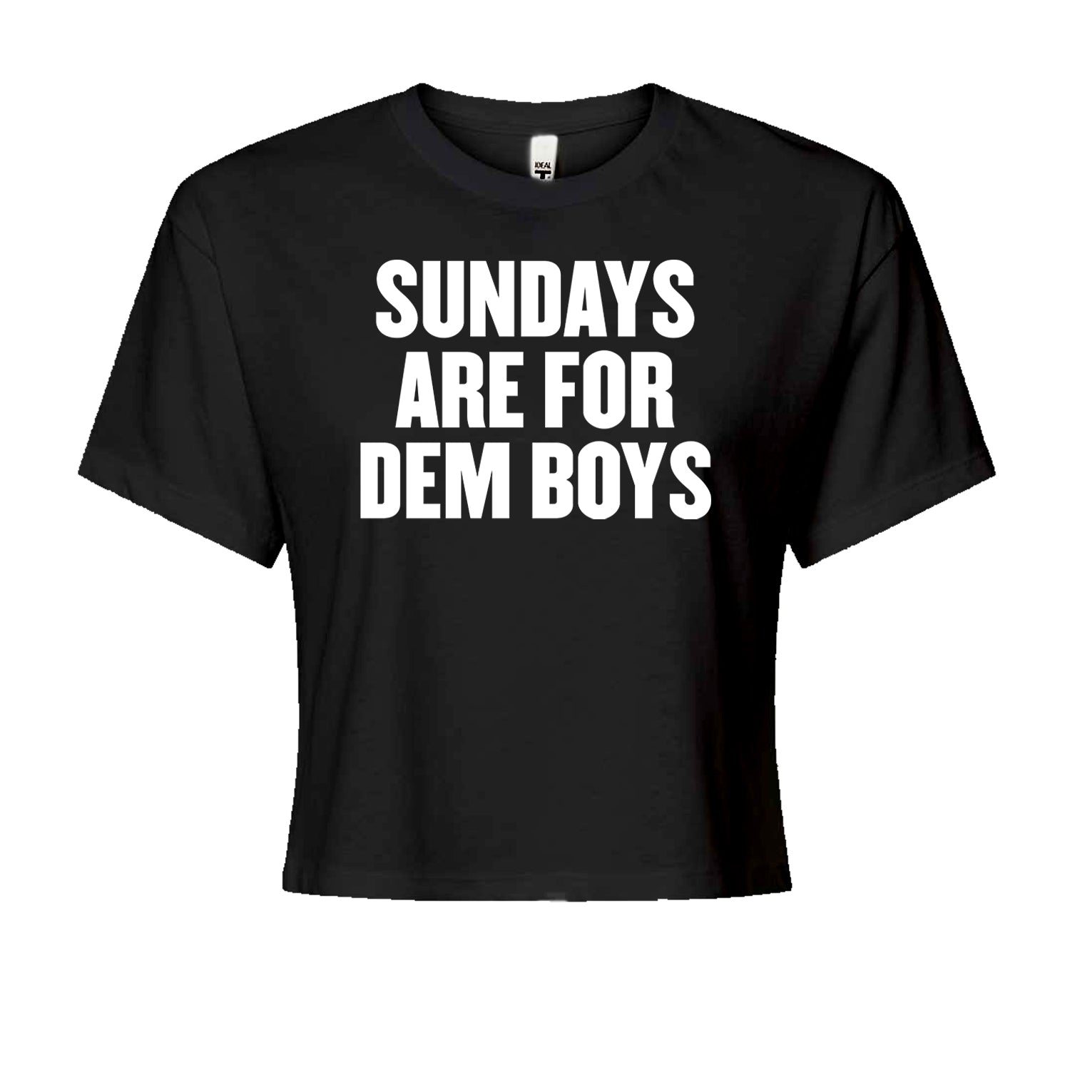 Sundays Are For Dem Boys Cropped T-Shirt Navy Blue