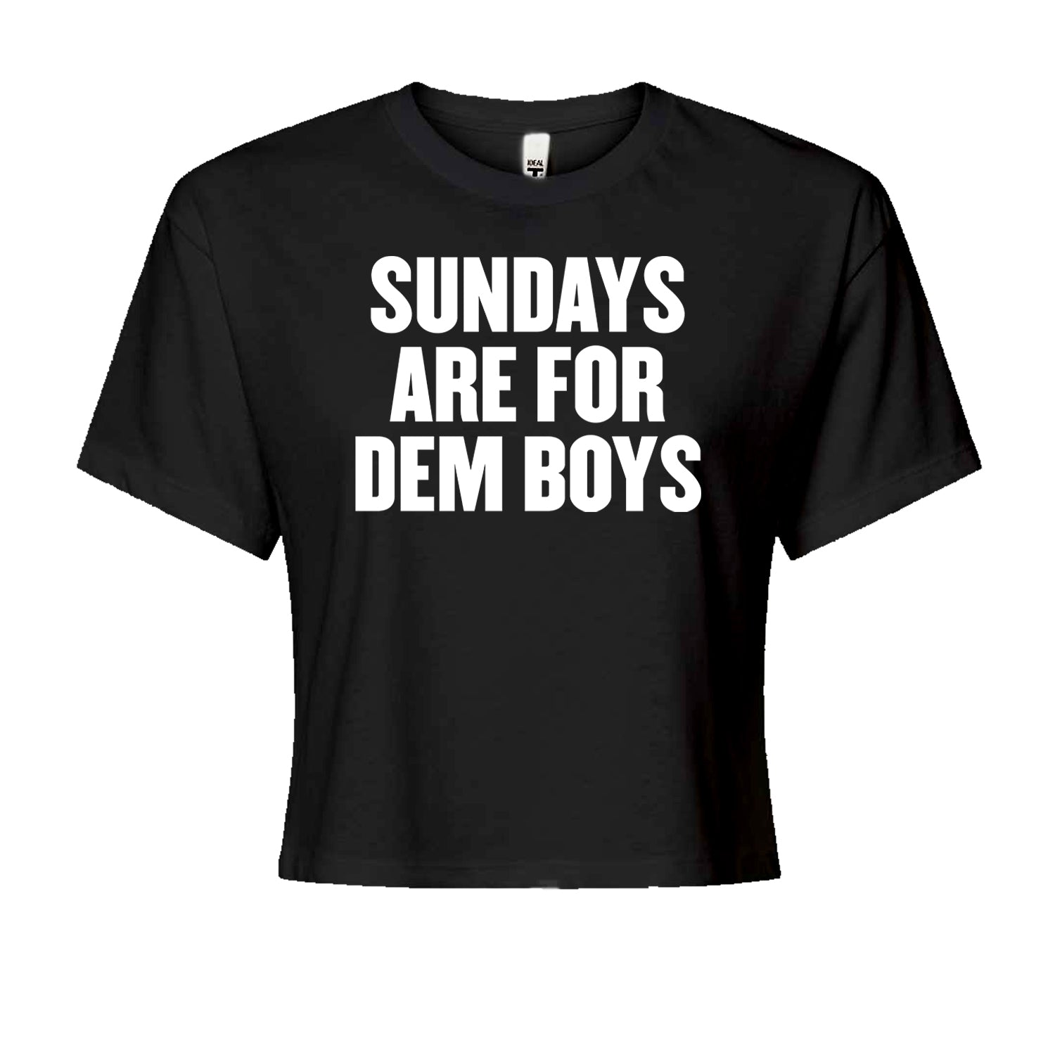 Sundays Are For Dem Boys Cropped T-Shirt Black