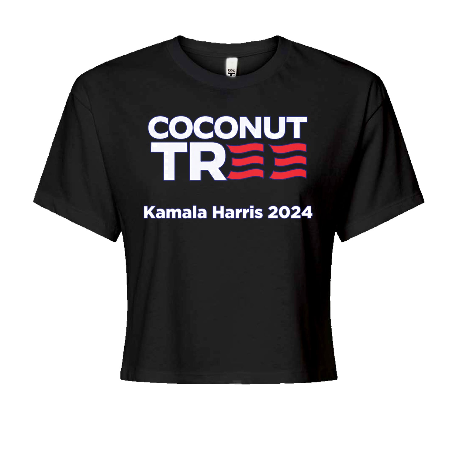 Coconut Tree - Support Kamala Harris For President 2024 Cropped T-Shirt Heather Grey