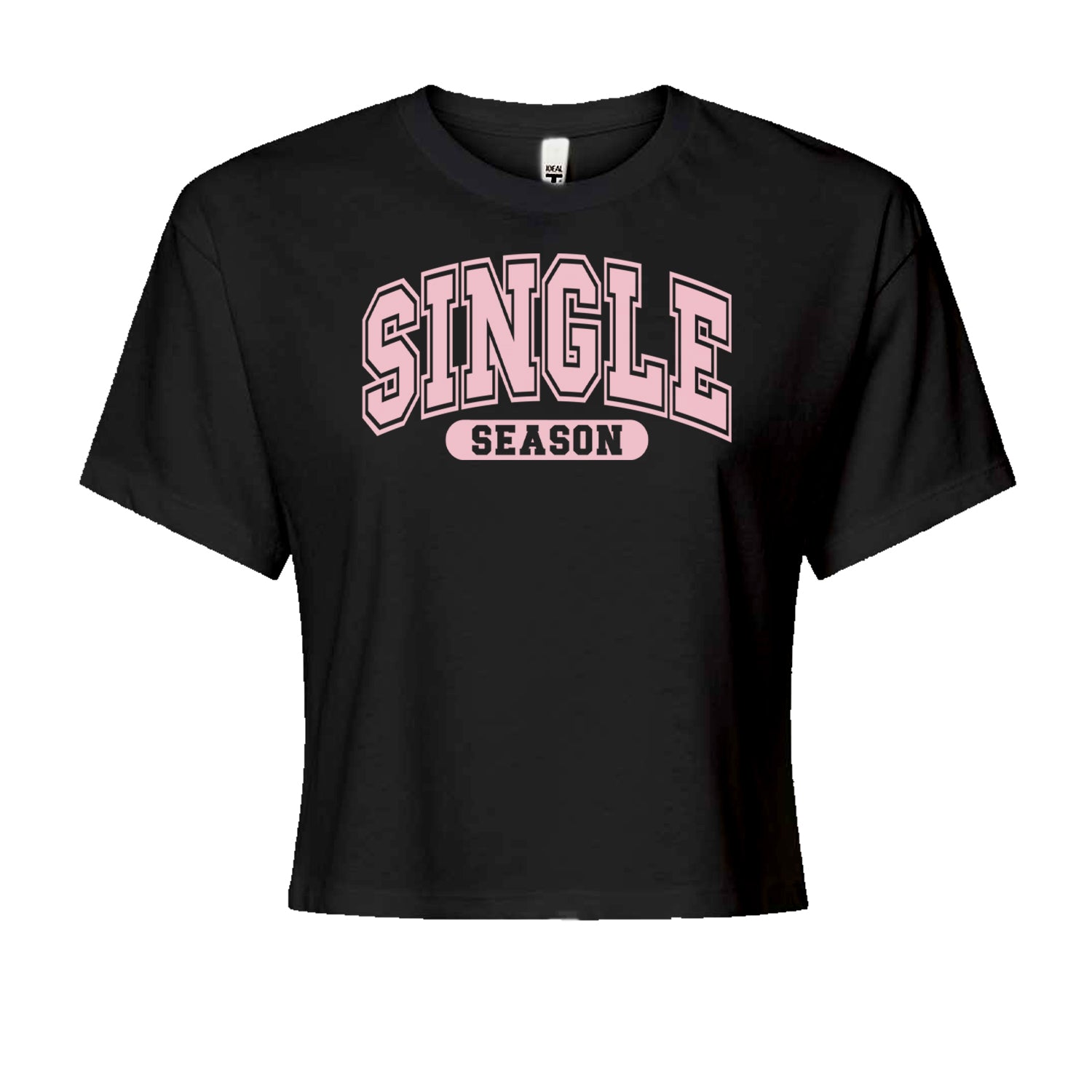 Single Season Valentine's DayCropped T-Shirt Black