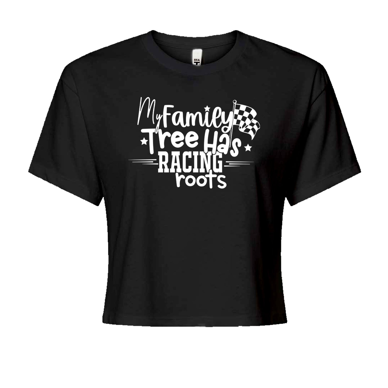 My Family Tree Has Racing Roots Cropped T-Shirt Black