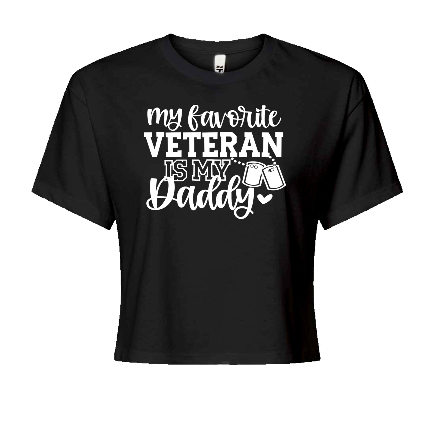 My Favorite Veteran Is My Daddy Cropped T-Shirt Heather Grey