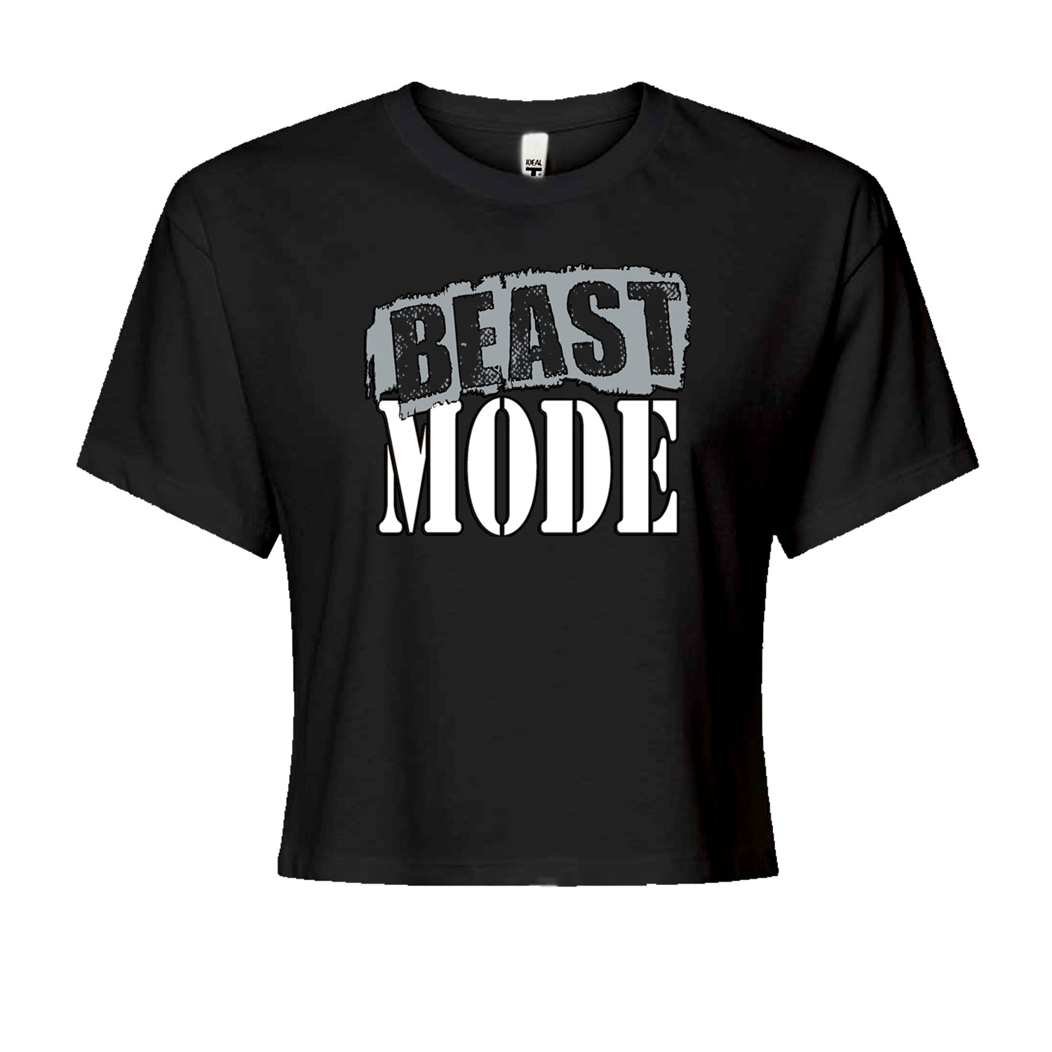 Beast Mode Training Gym Workout Cropped T-Shirt Black