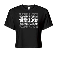 Wallen Country Music Western Cropped T-Shirt Black