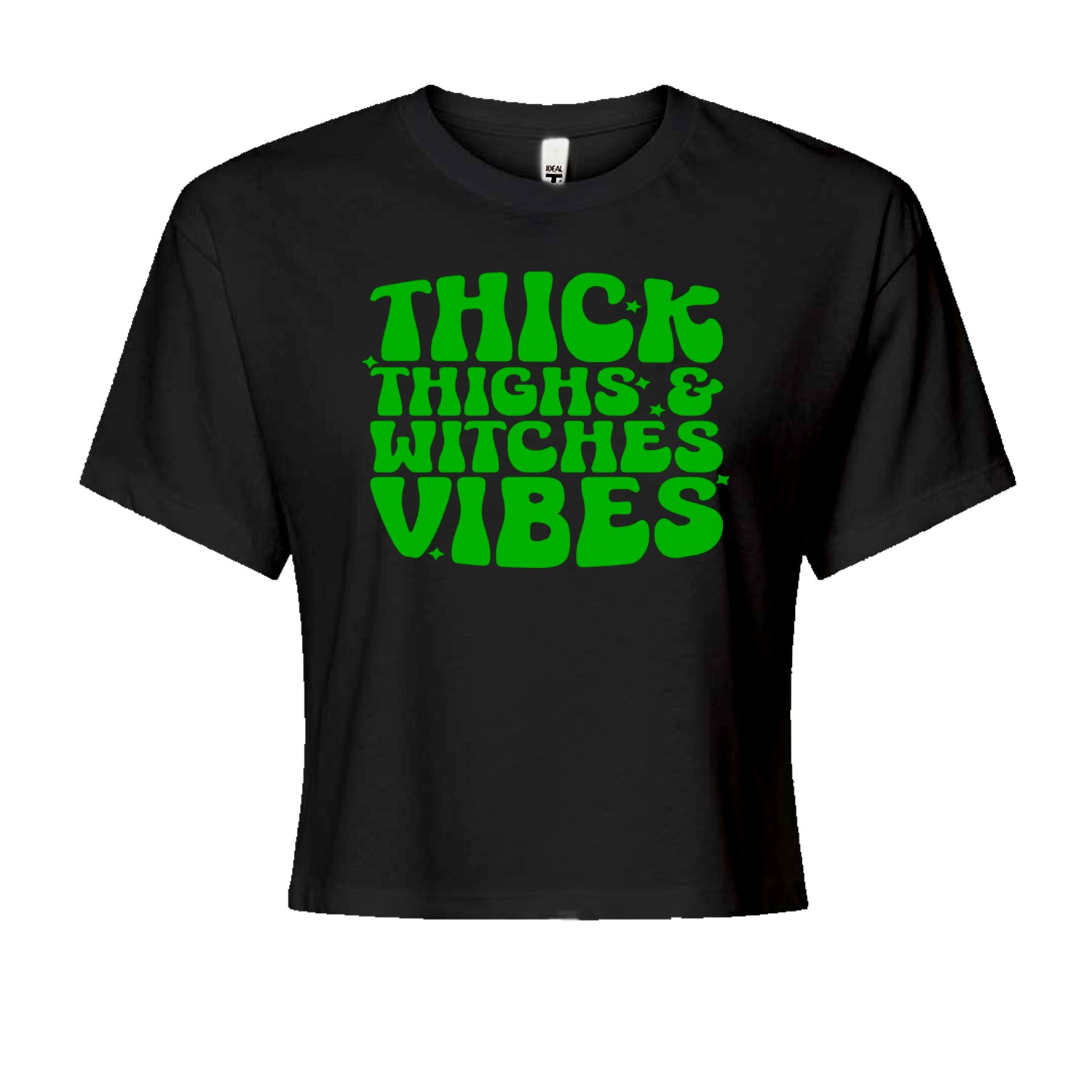 Thick Thighs And Witches Vibes Cropped T-Shirt Black