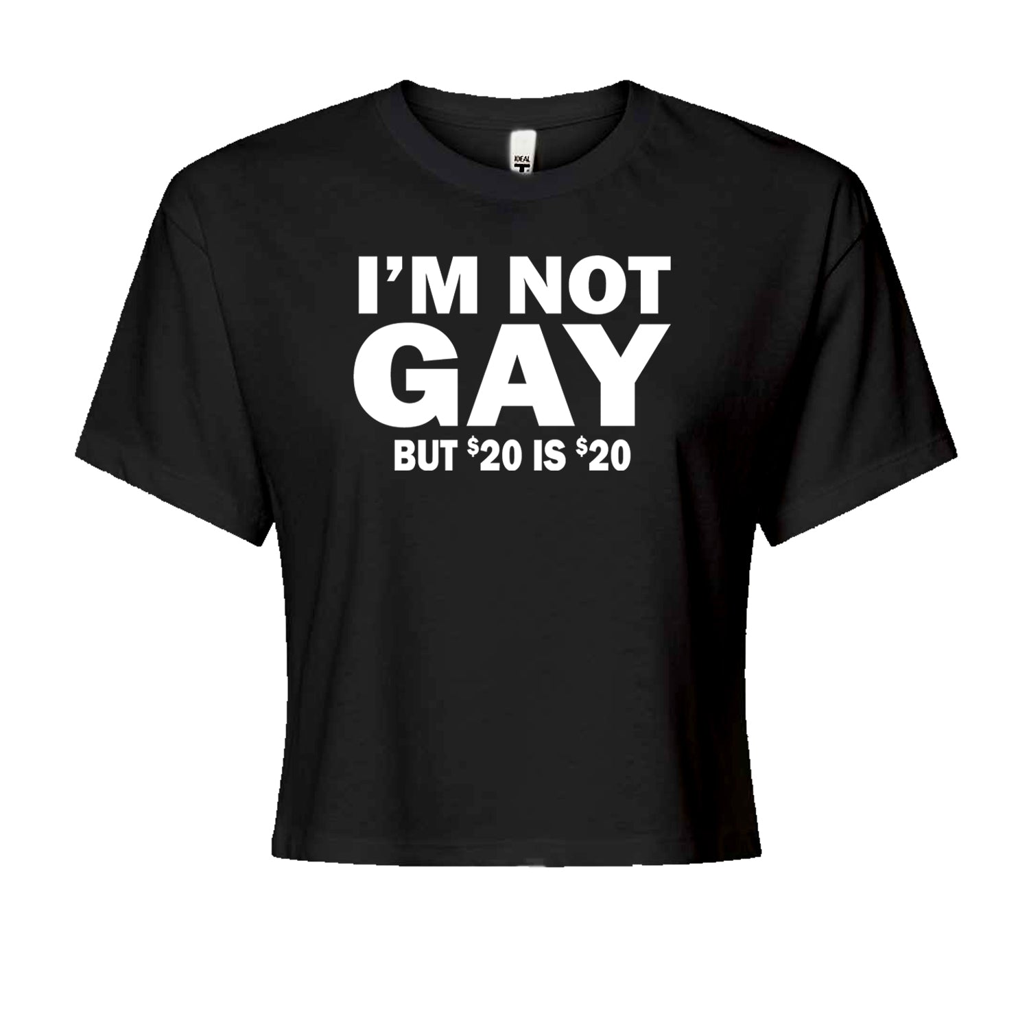 I'm Not Gay, But $20 Bucks is $20 Bucks Cropped T-Shirt Black