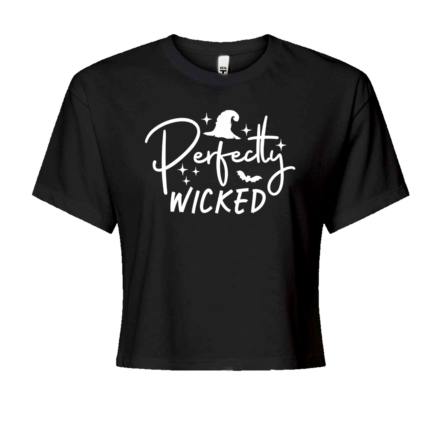 Perfectly Wicked Witchy Halloween Cropped T-Shirt Black