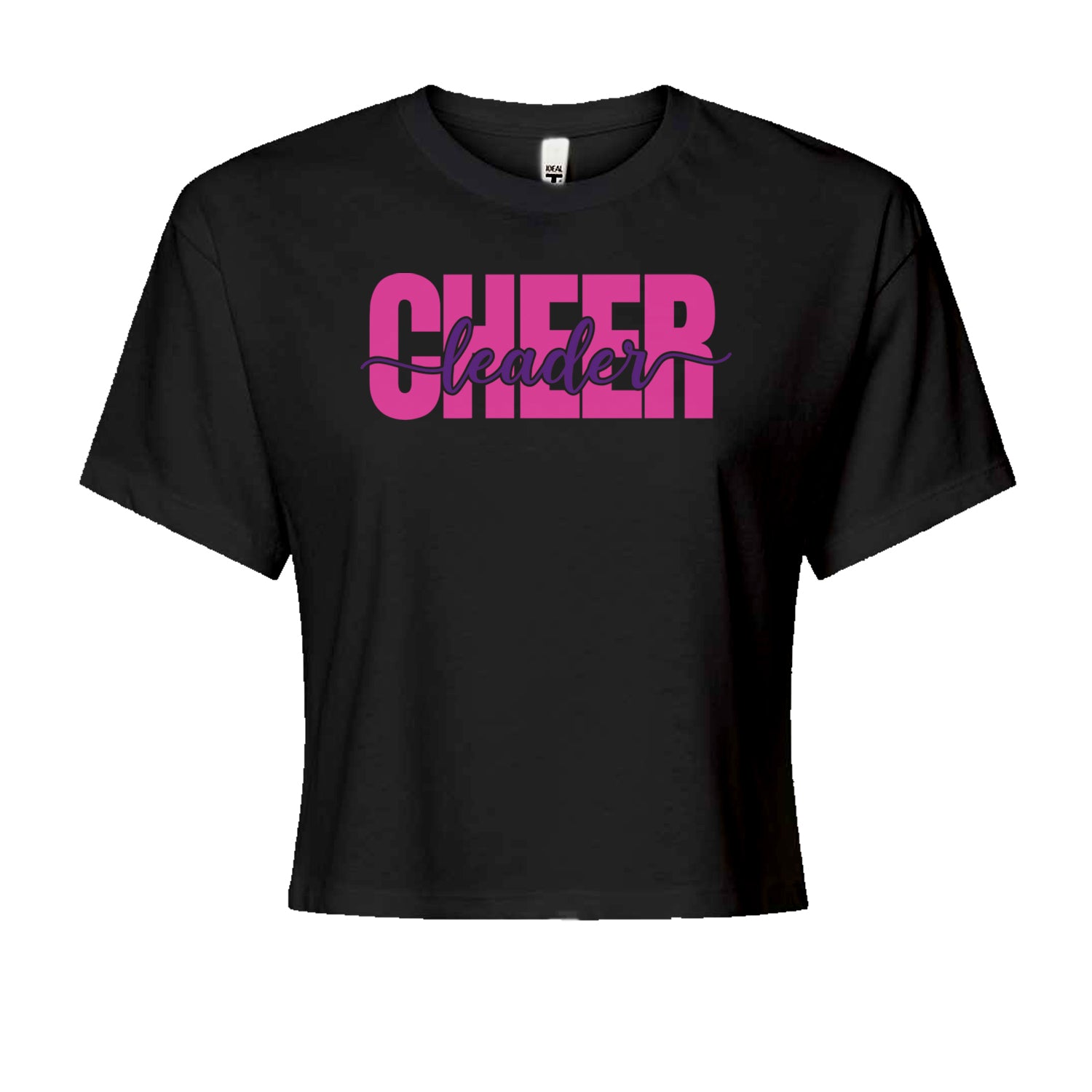 Cheerleader with Scripted Flair Cropped T-Shirt Black