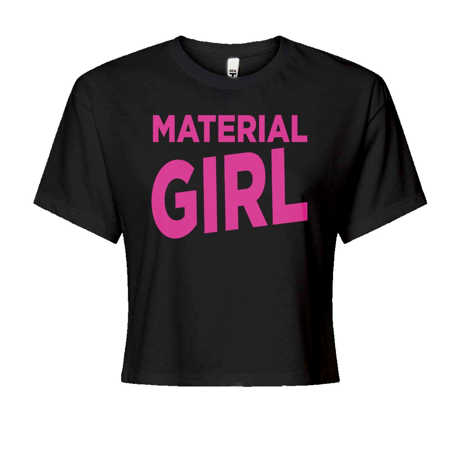 Material Girl 80's Retro Celebration Cropped T-Shirt Black