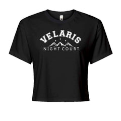 Velaris Night Court Squad Starfall Cropped T-Shirt Black