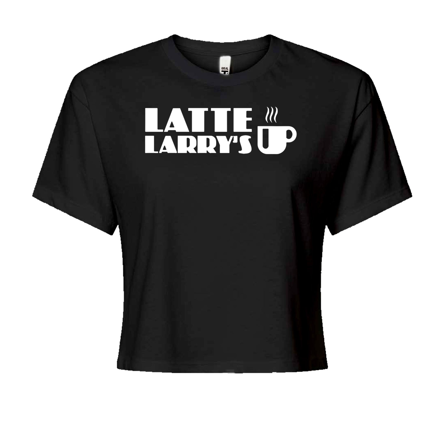 Latte Larry's Enthusiastic Coffee Cropped T-Shirt Black